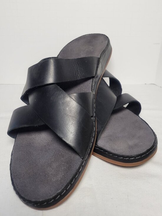 Chaco Shoes - Chaco Wayfarer Black Leather Slide Sandals Women's 11 EU 42